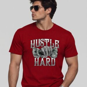 Men’s Graphic Printed Premium Hustle Hard T-Shirt