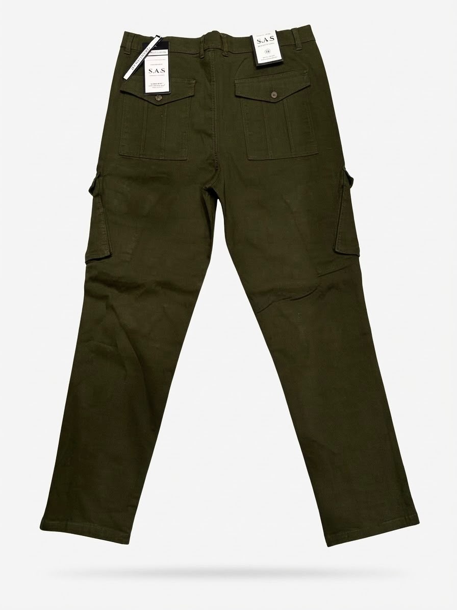 S.A.S Men’s Cargo Pants Olive Green - Image 2